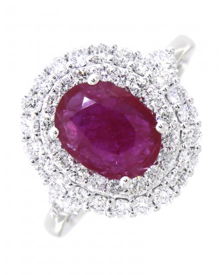 OVAL RUBY DIAMOND RING (TR1438)